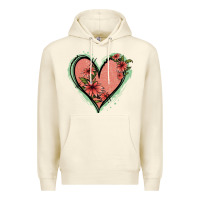 Sandshell Pink Glitter Floral Heart Premium Hoodie - Jasminsmagicworld