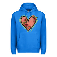 True Royal Pink Glitter Floral Heart Premium Hoodie - Jasminsmagicworld