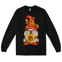 Black western gnome with sunflowers Long Sleeve Tee - texasbilliewilder
