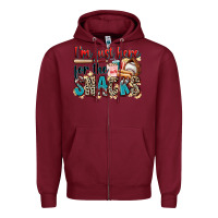 Burgundy i'm just here for the snacks Zipper Hoodie - Zillion Design Studio