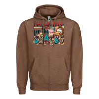 Chestnut i'm just here for the snacks Zipper Hoodie - Zillion Design Studio
