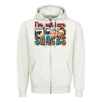Oatmeal Heather i'm just here for the snacks Zipper Hoodie - Zillion Design Studio