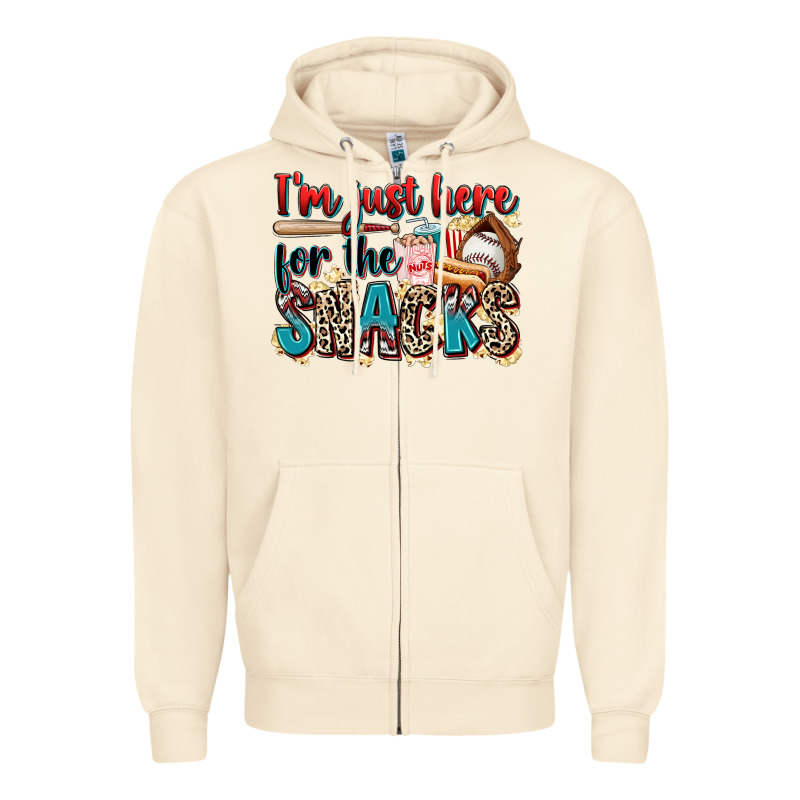 I'm Just Here For The Snacks Zipper Hoodie by Zillion Design Studio | Teevron