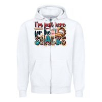 White i'm just here for the snacks Zipper Hoodie - Zillion Design Studio