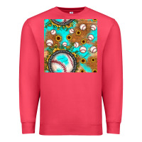 Cardinal baseball turquoise sunflower seamless pattern Premium Sweatshirt - JahusDesignShop