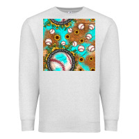 Oatmeal Heather baseball turquoise sunflower seamless pattern Premium Sweatshirt - JahusDesignShop