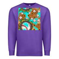 Purple baseball turquoise sunflower seamless pattern Premium Sweatshirt - JahusDesignShop