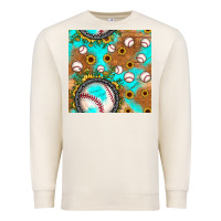 Sandshell baseball turquoise sunflower seamless pattern Premium Sweatshirt - JahusDesignShop