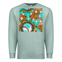 Seafoam baseball turquoise sunflower seamless pattern Premium Sweatshirt - JahusDesignShop