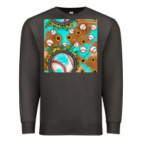 Smoke baseball turquoise sunflower seamless pattern Premium Sweatshirt - JahusDesignShop