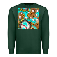 Sports Green baseball turquoise sunflower seamless pattern Premium Sweatshirt - JahusDesignShop