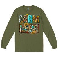 Army Green western farm babe Long Sleeve Tee - texasbilliewilder