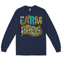Navy western farm babe Long Sleeve Tee - texasbilliewilder