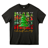 Asphalt Merry Christmas Tree Heavy Core Tee - CowhideDigitalArt