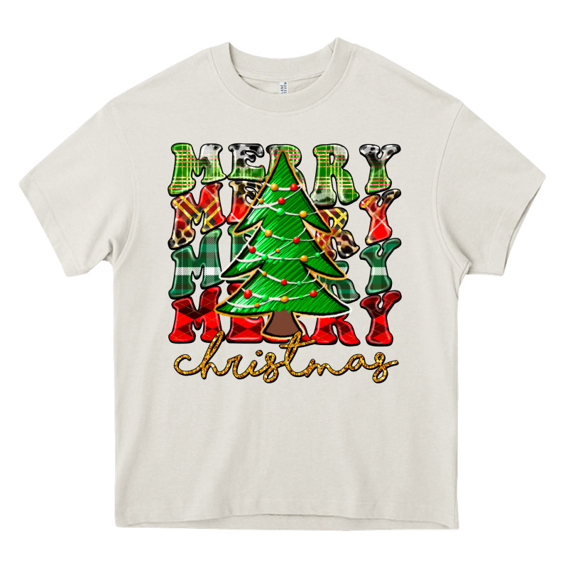 Merry Christmas Tree Heavy Core Tee by CowhideDigitalArt | Teevron