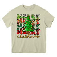Mossy Merry Christmas Tree Heavy Core Tee - CowhideDigitalArt