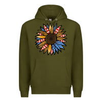 Army Green Patriotic Sunflower Premium Hoodie - Jasminsmagicworld