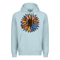 Blue Mist Patriotic Sunflower Premium Hoodie - Jasminsmagicworld