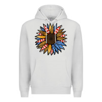 Dove Grey Patriotic Sunflower Premium Hoodie - Jasminsmagicworld