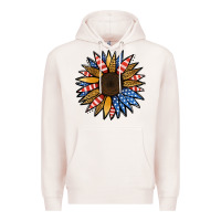 Pale Pink Patriotic Sunflower Premium Hoodie - Jasminsmagicworld