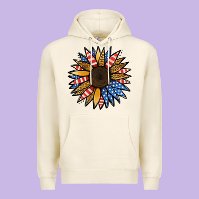 Patriotic Sunflower Premium Hoodie Designed By Jasminsmagicworld