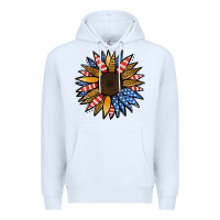White Patriotic Sunflower Premium Hoodie - Jasminsmagicworld