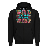 Black wild like the west Zipper Hoodie - Zillion Design Studio