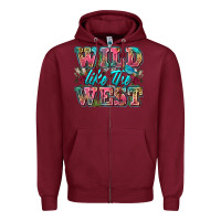 Burgundy wild like the west Zipper Hoodie - Zillion Design Studio