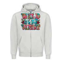 Dove Grey wild like the west Zipper Hoodie - Zillion Design Studio