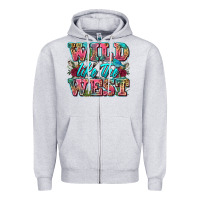 Heather Grey wild like the west Zipper Hoodie - Zillion Design Studio