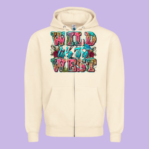 Wild Like The West Zipper Hoodie Designed By Zillion Design Studio