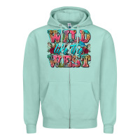 Seafoam wild like the west Zipper Hoodie - Zillion Design Studio