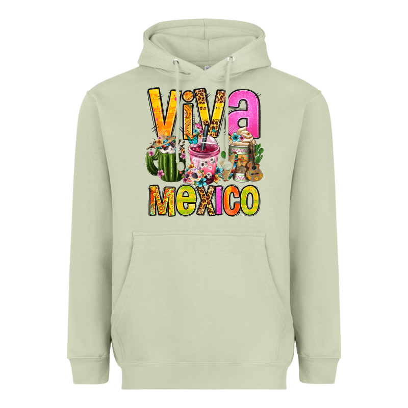 Viva Mexico Mexican Coffee Cups Heavyweight Hoodie by FaDigitalArtStudio | Teevron