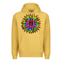 Antique Gold Peace Hippie Sunflower Premium Hoodie - Jasminsmagicworld