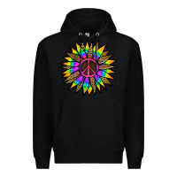 Black Peace Hippie Sunflower Premium Hoodie - Jasminsmagicworld