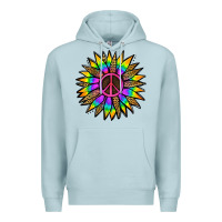 Blue Mist Peace Hippie Sunflower Premium Hoodie - Jasminsmagicworld
