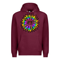 Burgundy Peace Hippie Sunflower Premium Hoodie - Jasminsmagicworld
