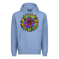 Colony Blue Peace Hippie Sunflower Premium Hoodie - Jasminsmagicworld