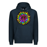 Navy Peace Hippie Sunflower Premium Hoodie - Jasminsmagicworld