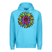 Ocean Blue Peace Hippie Sunflower Premium Hoodie - Jasminsmagicworld