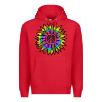Red Peace Hippie Sunflower Premium Hoodie - Jasminsmagicworld