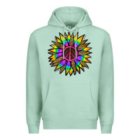 Seafoam Peace Hippie Sunflower Premium Hoodie - Jasminsmagicworld