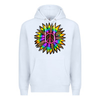 White Peace Hippie Sunflower Premium Hoodie - Jasminsmagicworld