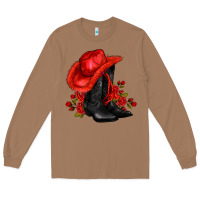 Toasted Coconut valentines day cowboy boots red  and roses Long Sleeve Tee - AdoDesignShop