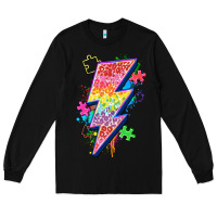 Black lightning bolt autism Long Sleeve Tee - Zillion Design Studio