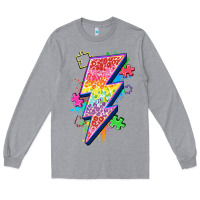 Heather Grey lightning bolt autism Long Sleeve Tee - Zillion Design Studio