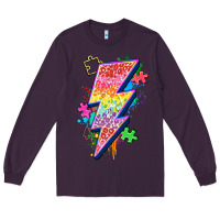Plum lightning bolt autism Long Sleeve Tee - Zillion Design Studio
