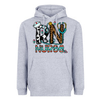 Heather Grey rn nurse Heavyweight Hoodie - CowhideDigitalArt