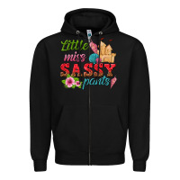 Black little miss sassy pants Zipper Hoodie - texasbilliewilder