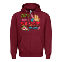 Burgundy little miss sassy pants Zipper Hoodie - texasbilliewilder